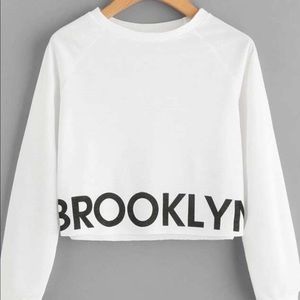 Girls Brooklyn letter print replan crop top Size L(8-10)